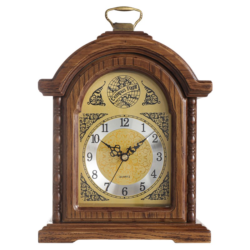 汉时实木台钟客厅家用装饰表欧式复古座钟桌面摆件台式坐钟HD271