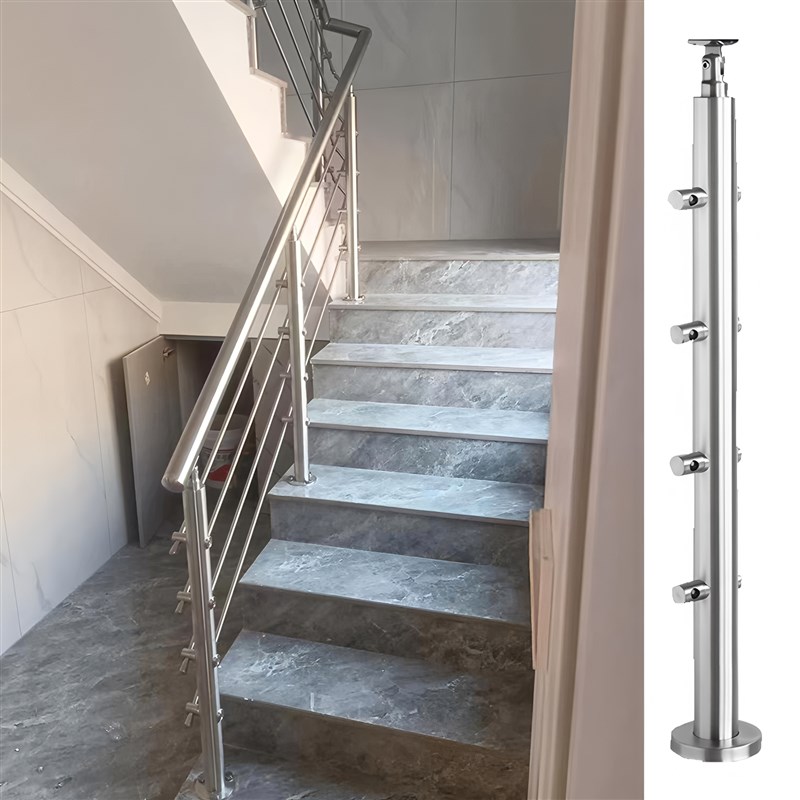不锈钢楼梯扶手护栏农村自建房室内家用扶手栏杆自装极简栏杆立柱