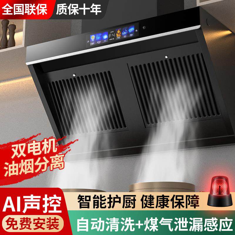 大吸力抽油烟机家用厨房壁挂式双电机排油机小型侧吸油烟机