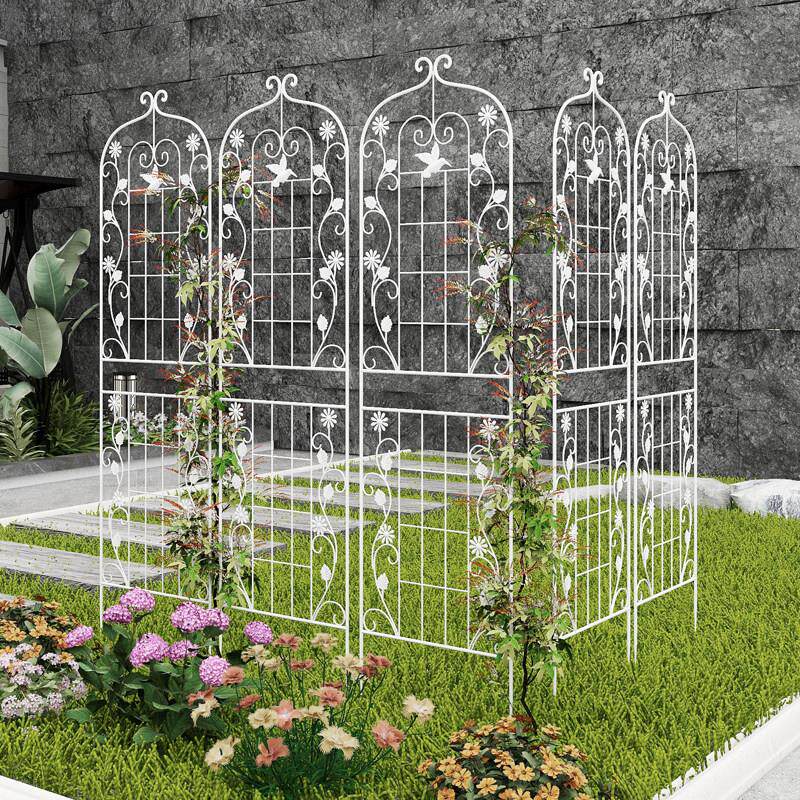 户外爬藤架蔷薇月季绿萝植物攀爬架种植园艺栅栏简约铁艺支撑花架