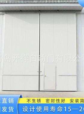 河北白色平移门白色推拉门白色平移门工业门平移门车间门