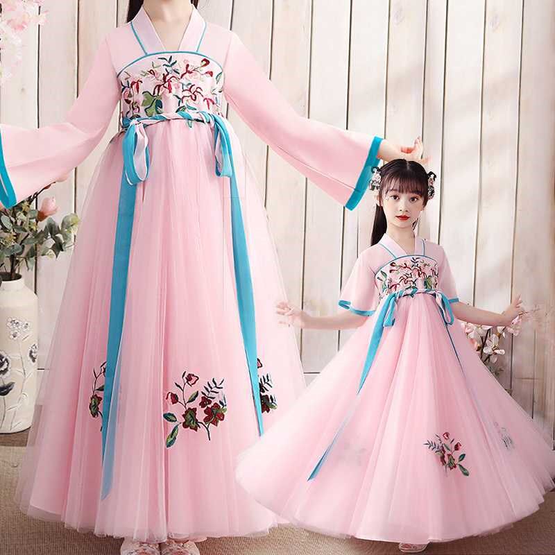 汉服亲子装母女装连衣裙2025春秋夏季女童中国风古风女孩公主裙子图片