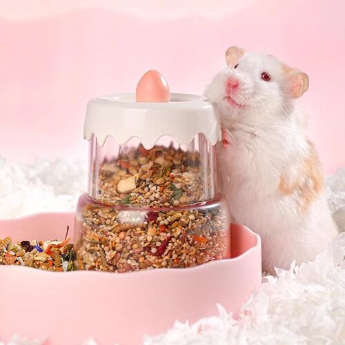 仓鼠食盆自动储粮食盆金丝熊防摔蜜袋鼬专属防翻饭碗侏儒食物碗