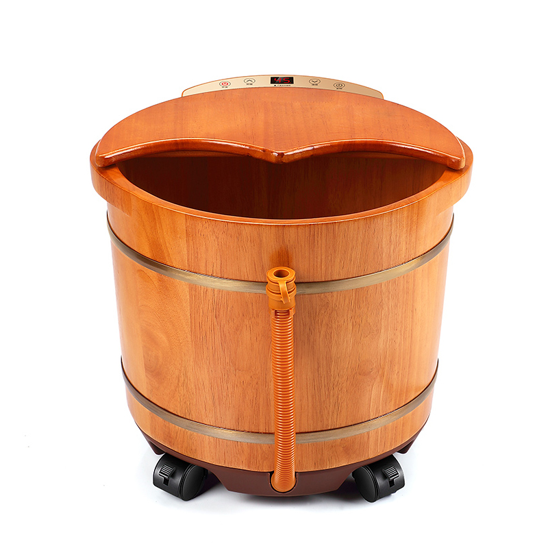 艾羽泡脚桶全自动足浴盆加热恒温洗脚桶电动按摩足疗机家用木桶盆