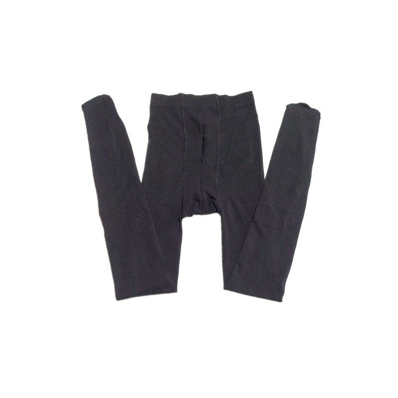 男士加大加长带拉链尿口方便双面加档黑色九分打底裤修身高弹力