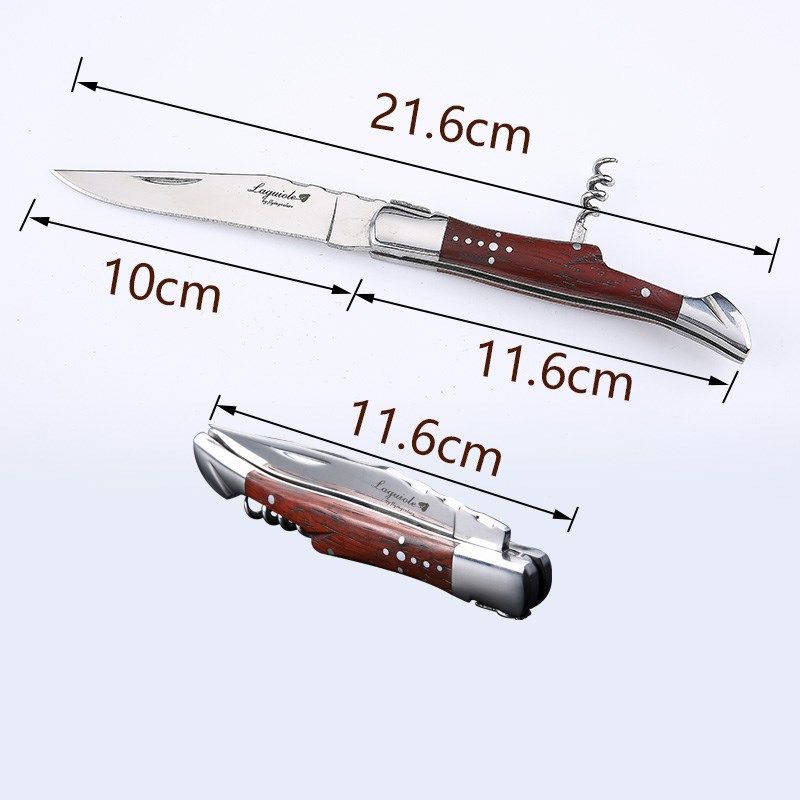 礼品高档红酒开瓶器法国laguiole酒刀折叠不锈钢酒刀花梨木柄酒刀