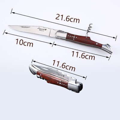 礼品高档红酒开瓶器法国laguiole酒刀折叠不锈钢酒刀花梨木柄酒刀