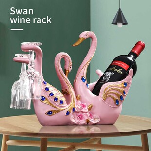 欧式创意喜鹊红葡萄酒架摆件家居客厅家用杯架酒柜装饰品结婚礼物