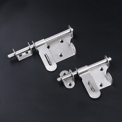 加厚不锈钢明装插销门栓带锁扣防盗门房门仓库插销明装门扣