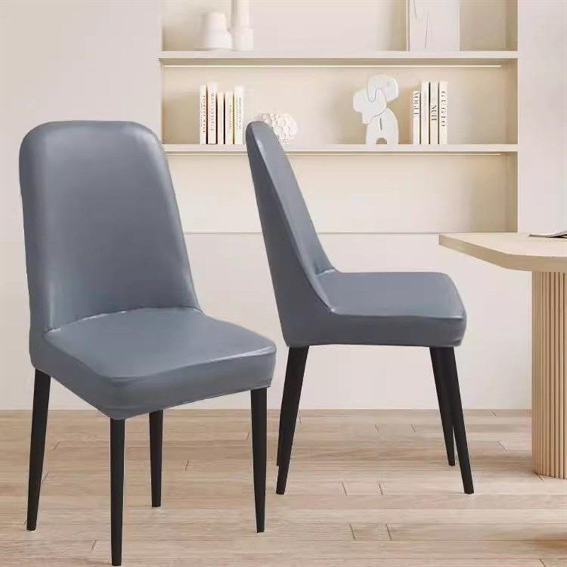 PU弧形皮革椅子套罩皮凳子套家用万能全包防水防油椅套餐桌座椅套