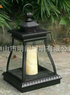 工厂直销户外中式庭院灯校园小区铝材亚克力围墙LED柱头灯方形灯