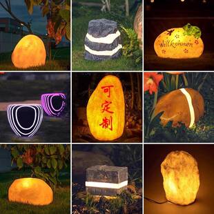 太阳能真发光石头灯户外别墅庭院花园景区装饰草坪防水景观灯