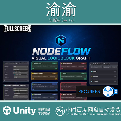 Unity NodeFlow LogicBlock Game Creator 2 1.2.0节点图形编辑器