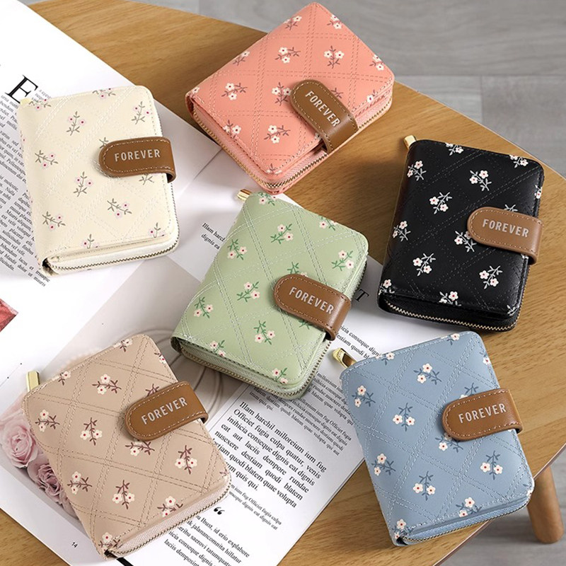 多卡位女式时尚百搭韩版小清新可爱学生卡包大容量短款便携零钱包