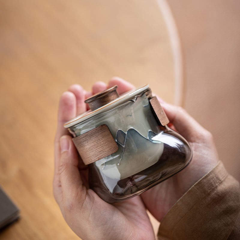 玻璃不烫手手抓壶盖碗茶杯大号单个两人功夫茶具泡茶壶泡茶杯