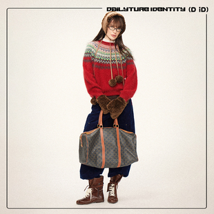 羊毛拉毛费尔岛进口机织造节日氛围感毛衣 Mercedes DID DAILY