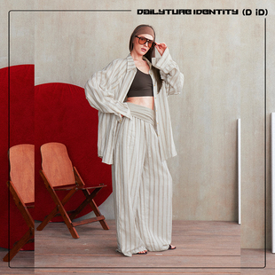 收口亚麻长裤 DID 色织亚麻提花条纹多穿衬衫 Octavia DAILY