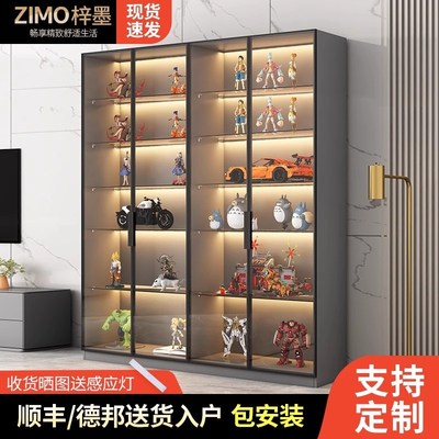 手办柜展示柜玻璃门陈列柜家用客厅盲盒玩具模型摆件柜子书柜酒柜