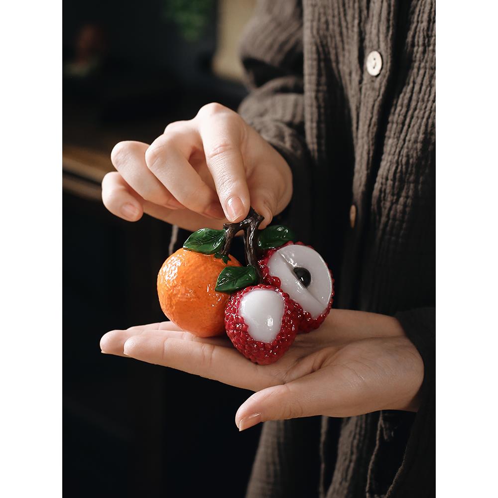 荔枝茶宠摆件创意冲水变色精品可养大吉大利茶道茶具配件茶盘茶玩