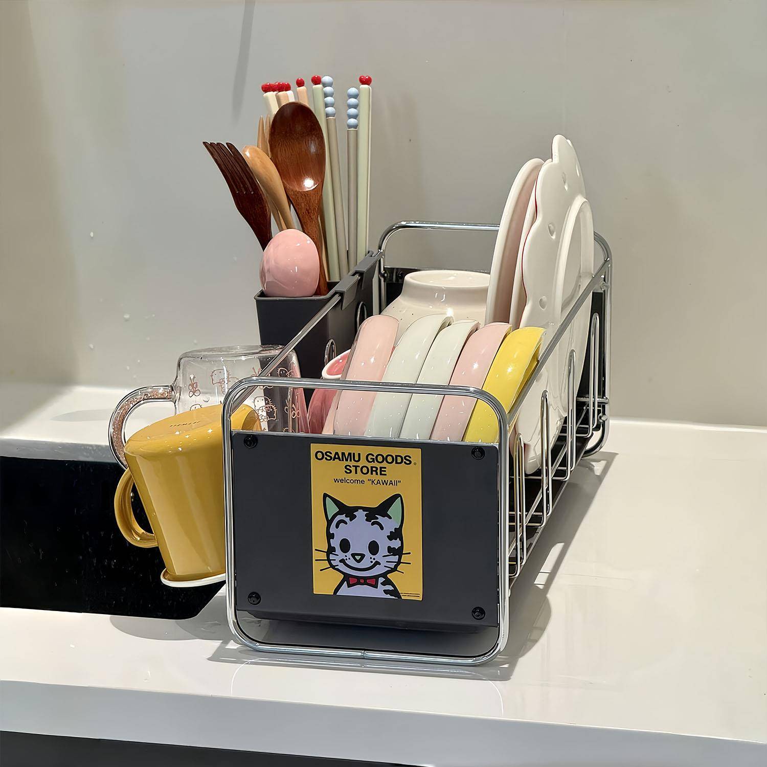 厨房碗碟置物架碗盘筷子水杯水槽沥水架台面收纳筐家用陈列展示架