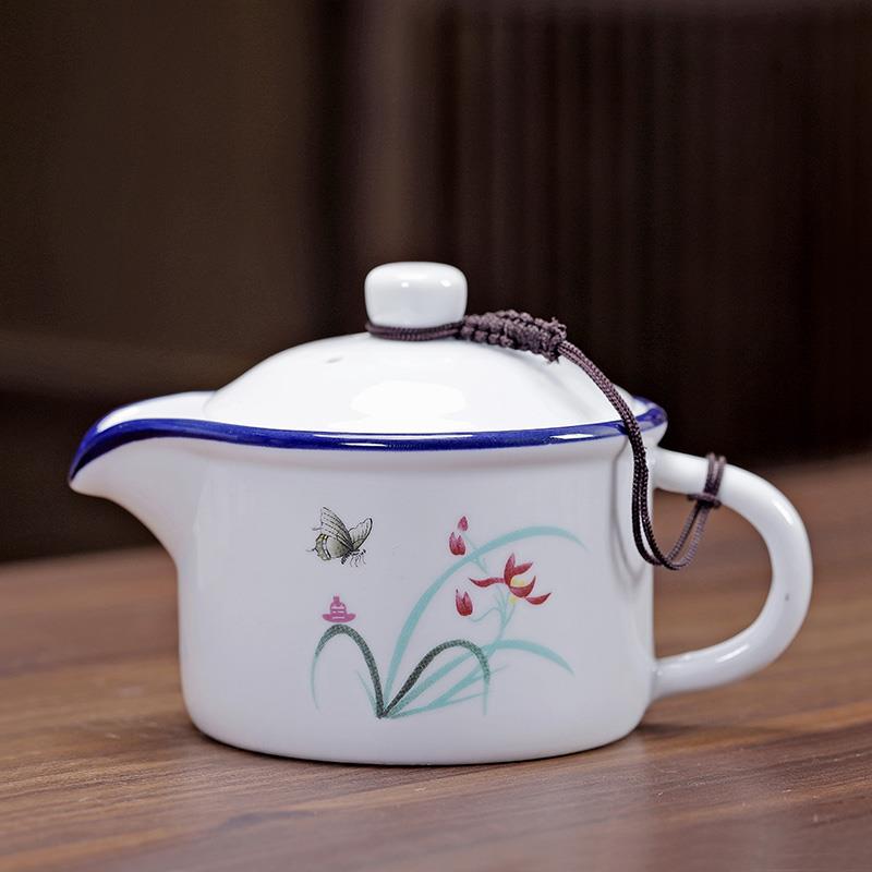 新款功夫茶具白瓷茶壶 办公家用陶瓷泡茶器小容量单壶个人壶 小壶