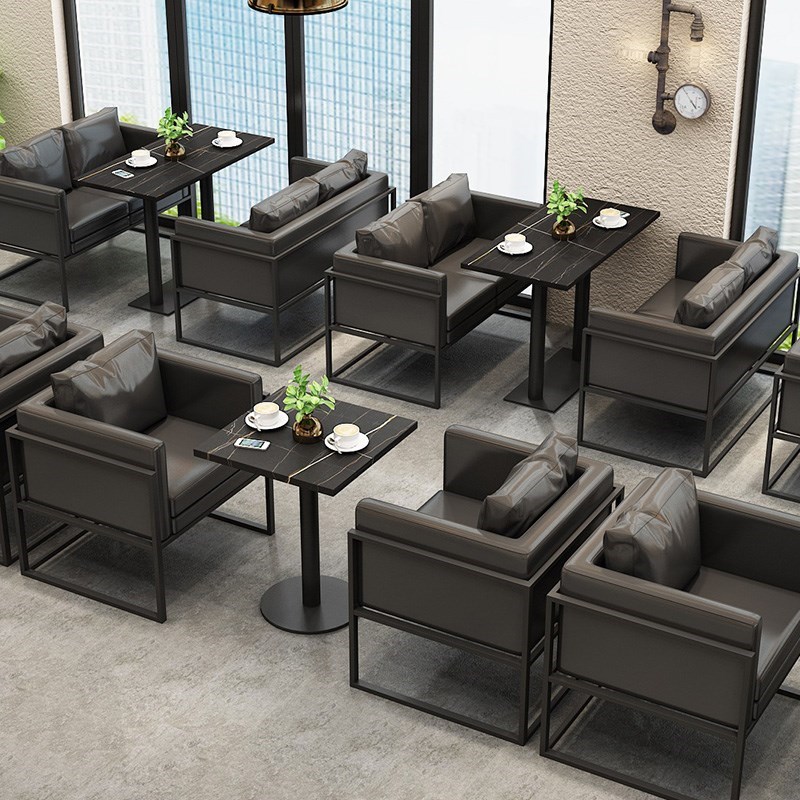 复古工业风酒吧吧奶茶店咖啡厅卡座沙发西火锅店餐桌椅