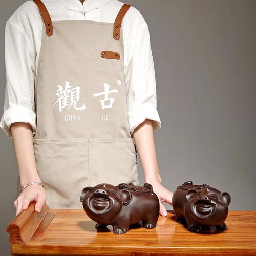 黑檀木雕猪家居客厅电视柜木质猪雕刻装饰工艺品店铺业送礼