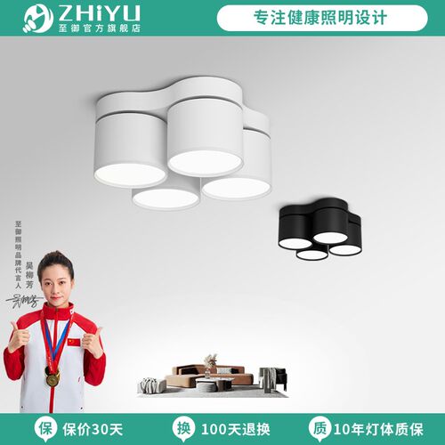 至御头明装ld吸顶式灯调三头四头天灯客厅无灯