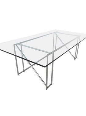 Doule  Tle包豪斯餐桌意式中古风管玻璃办公桌