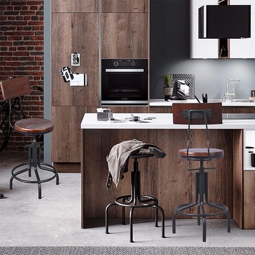 复古工业风铁艺升降实木吧台椅民宿咖啡厅吧凳创意酒吧休闲椅