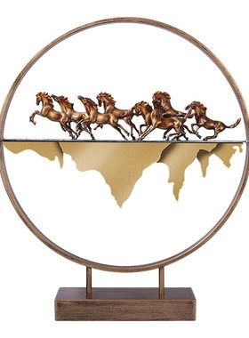 佐森 八骏奔腾 公司店铺开业礼品摆件乔迁新居客厅招财摆设马摆件