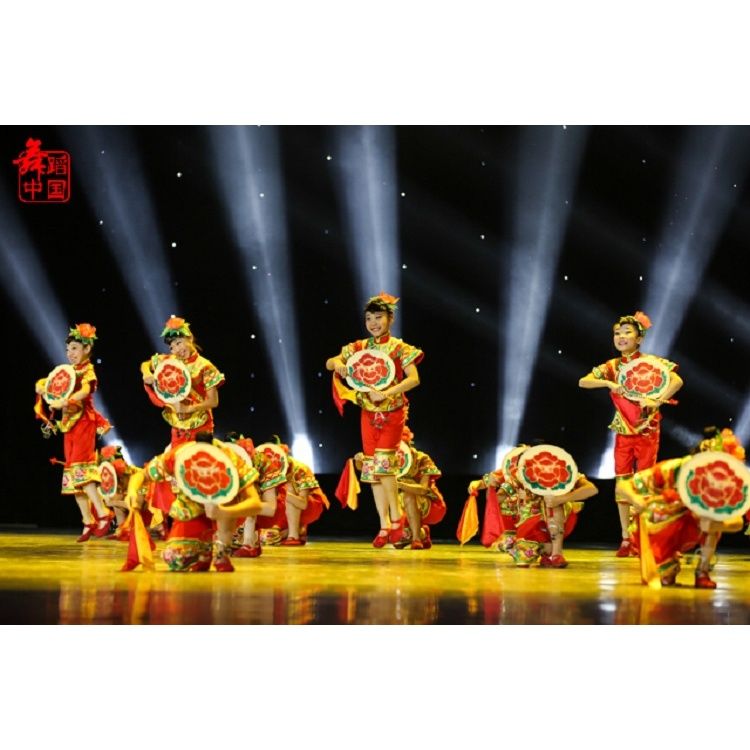 小荷风采演出服六一儿童喜庆舞蹈演出服新款中国风秧歌打鼓表演服