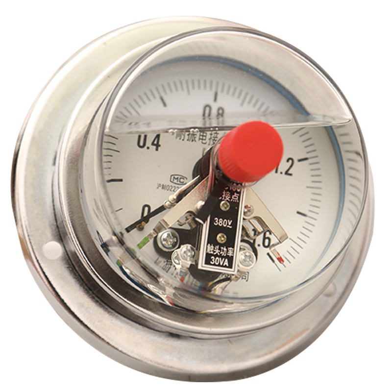 YNXC100ZT轴向带边耐震电接点压力表0-0.6/1/1.6/2.5/25/40Mpa