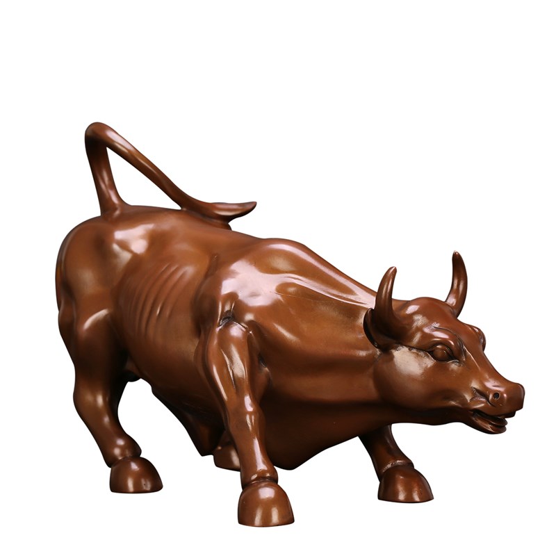 纯紫铜招财牛华尔街牛摆件 旺市牛 客厅办公室开业礼品