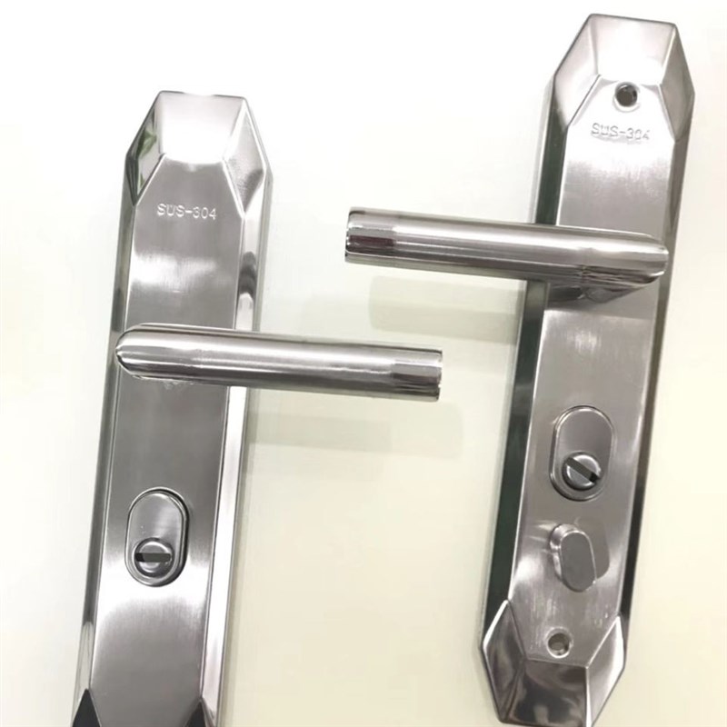 门锁不锈钢防盗门锁面板拉手大门锁进户门通用型锁具手柄不分方向