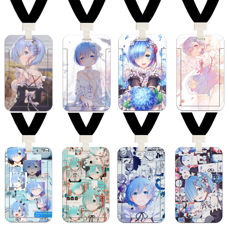 从零开始的异世界蕾姆校牌卡套学生胸饭卡带挂脖绳滑盖式塑料硬壳