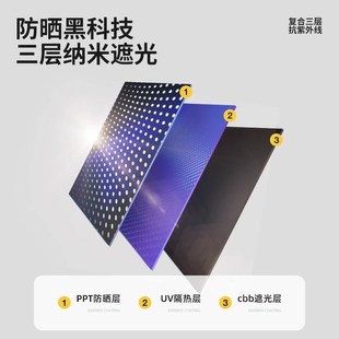 窗帘隔热防晒遮阳帘子吸盘式 吸在玻璃上 自动收拉办公室遮光卷帘