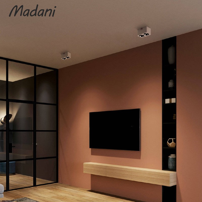 明装LED筒射灯吸顶双头长方形斗胆灯走廊家用客厅卧室无主灯照明