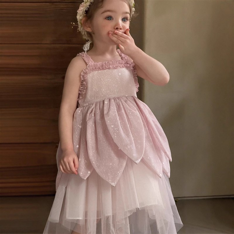 女童背心裙2025夏季新款连衣裙花仙子公主吊带裙儿童洋气百搭礼服