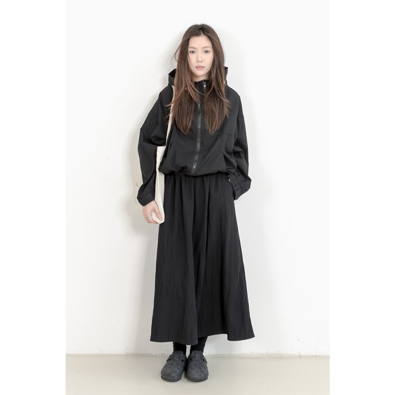 KNgs 秋季复古休闲宽松工装连帽纯棉短款开衫长袖风衣外套女上衣