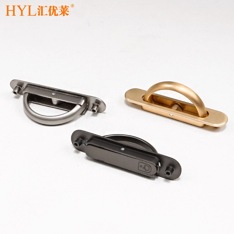 榻榻米隐形拉手180旋转把手嵌入式拉环拉手北欧柜门抽屉暗藏地台