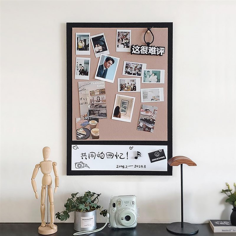 留言板磁白板墙贴展示板拍立得照片墙组合背景墙贴毛毡自粘免打孔