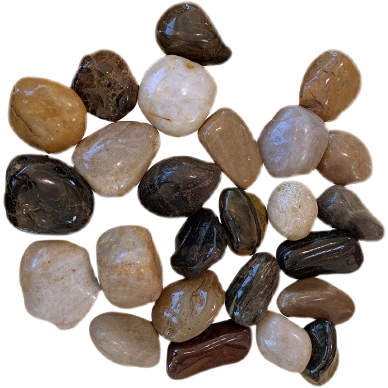 鹅卵石花盆阳台铺路鱼缸铺地庭院园林造景大小石头装饰彩色雨花石