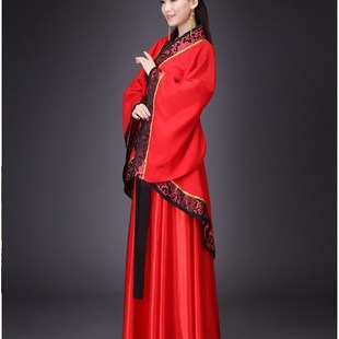 婚礼服装 汉服直裾曲裾男女情侣古代汉代结婚服中式 演出服唐装 新款