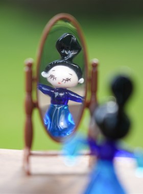 琉璃手作只此青绿仕女书桌面公仔摆件古风国潮车载装饰品文创礼物