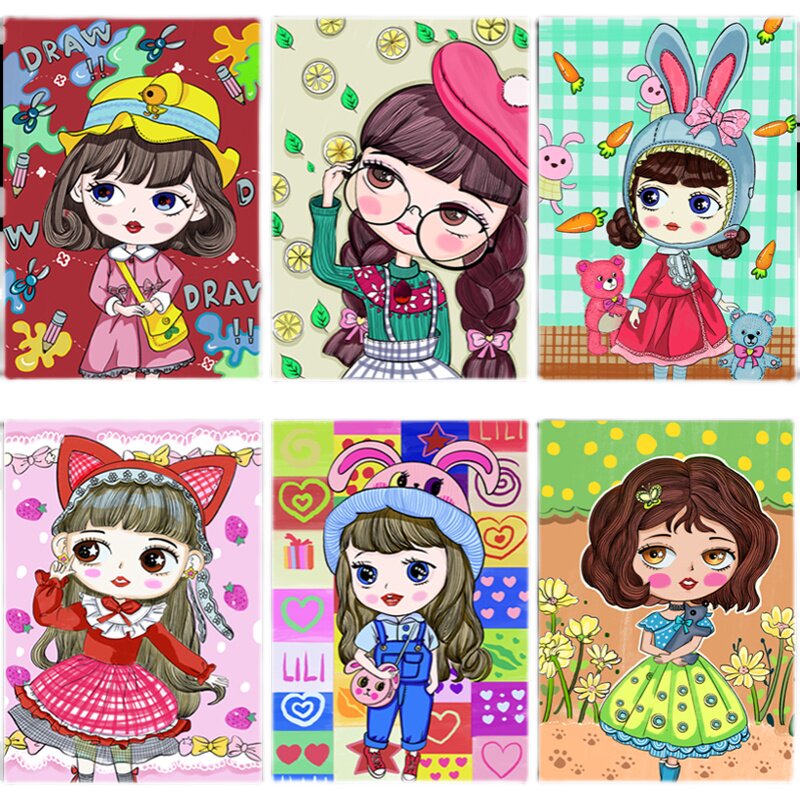 少儿美术创意临摹卡画室用马克笔人物动漫手绘儿童卡通漫画高清图