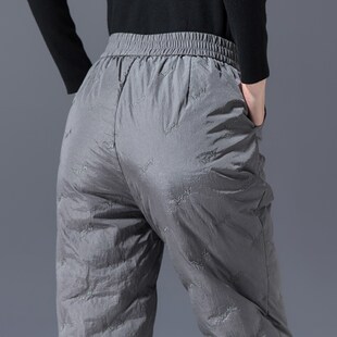 女棉裤羽绒裤女外穿冬季2024新款时尚加厚裤子加绒女裤秋冬直筒裤