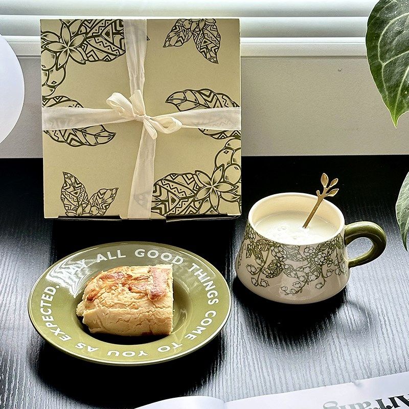 田园风小清新铃兰花咖啡杯碟套装高档陶瓷杯马克杯女生下午茶家用,餐饮具,马克杯,淘宝优惠券,粉丝福利购,淘宝优惠卷