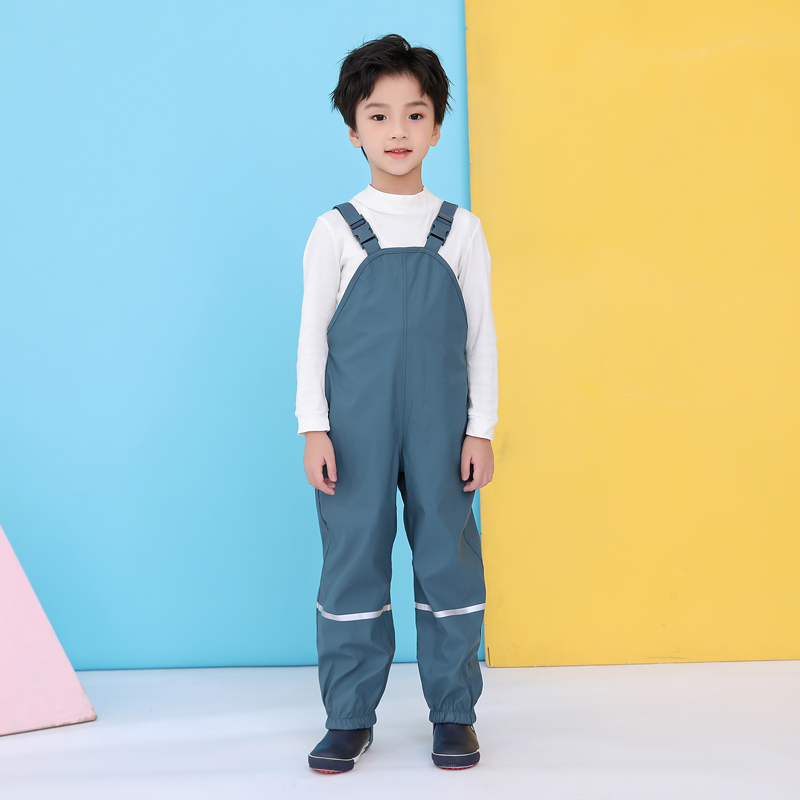 儿童背带雨裤男童女童防水裤幼儿园小学生加绒保暖冲锋裤滑雪裤