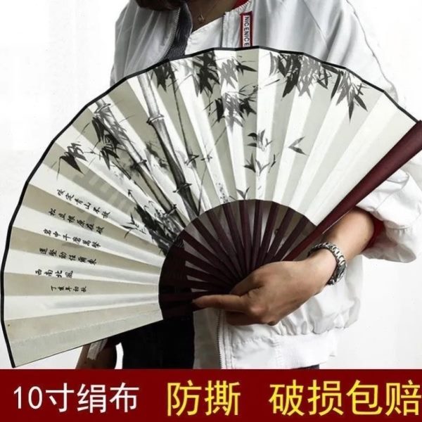 扇子男生霸气折扇古风玉骨中国风随身夏天便携黑骨竹木质舞蹈扇女